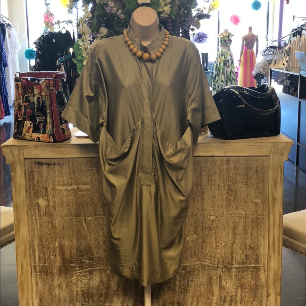 Stella MCartney Parachute Taupe Consignment Dress
